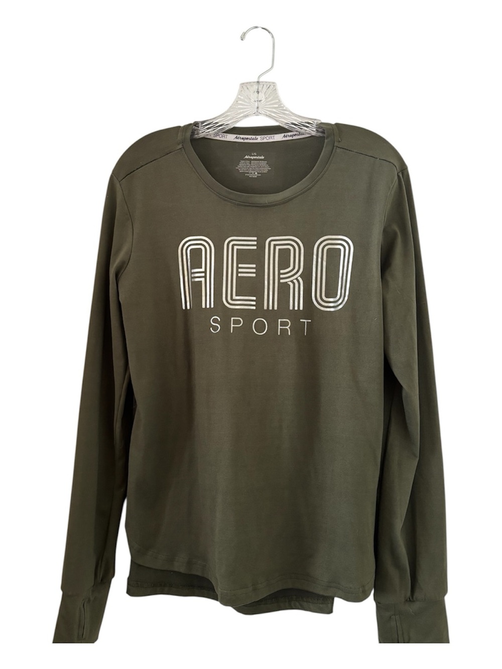 Aeropostale Sport Olive Green Crew Neck Tee L
